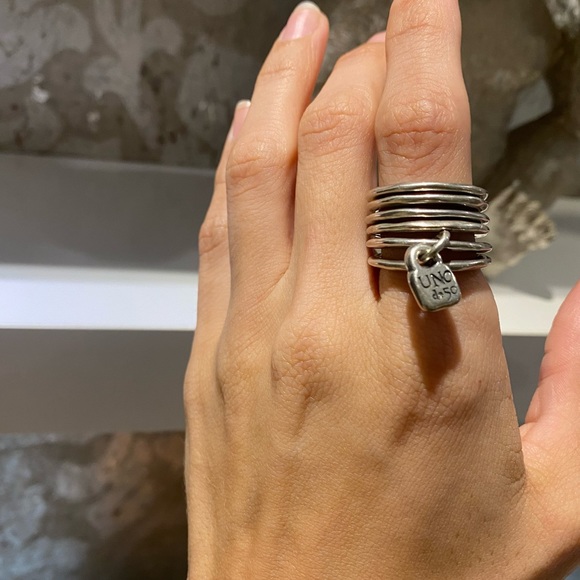 UNO de 50 Silver Stacked Rings - Picture 9 of 9